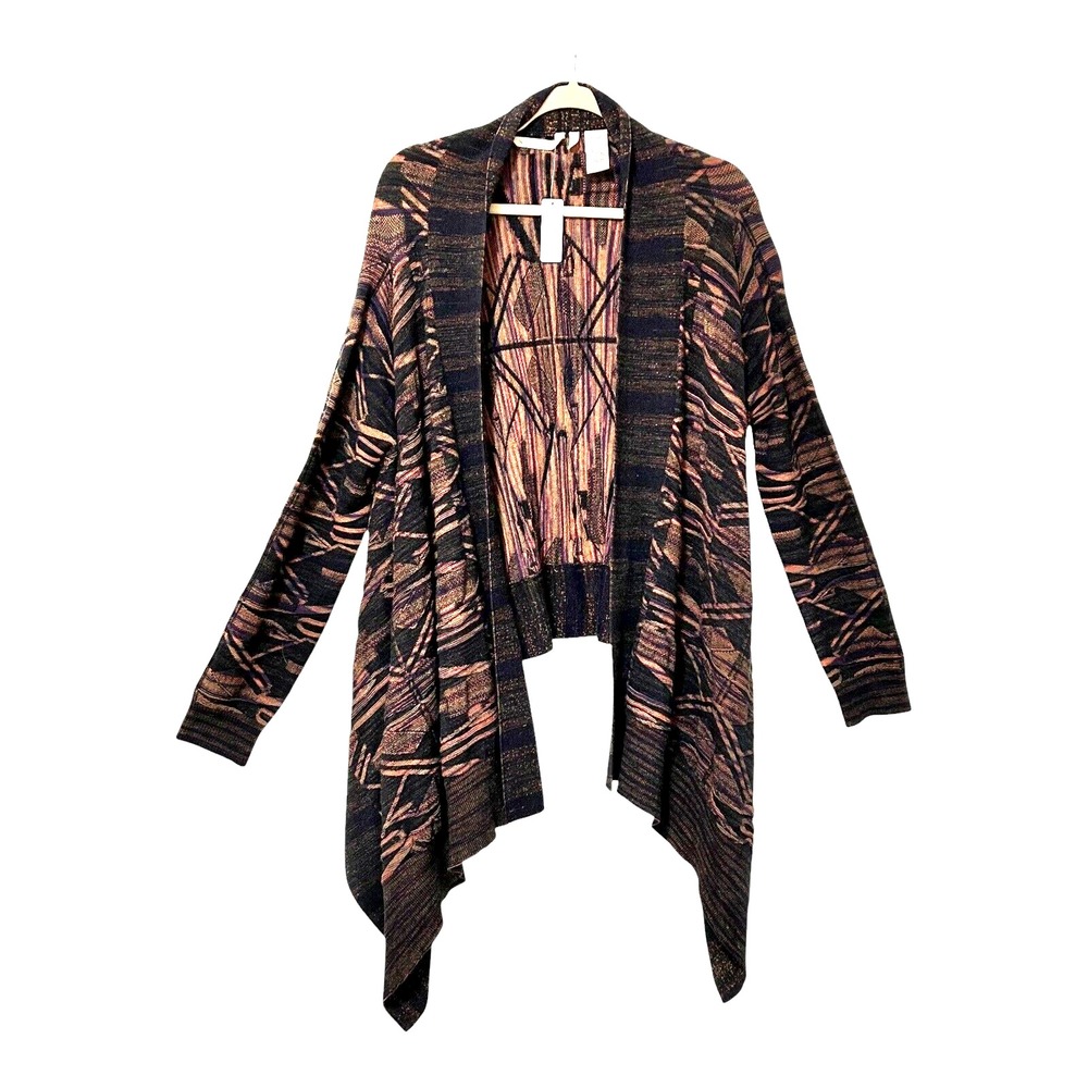 Soft Surroundings Where Time Stops Women's Cardigan‎ Sweater L Drape Front Artsy